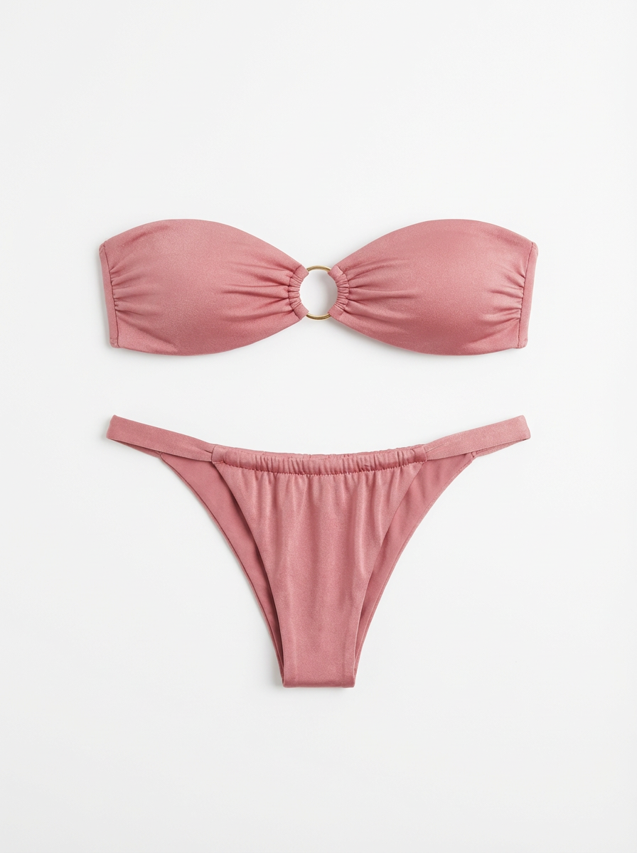 Solari Swim luxury pink bandeau bikini top resort collection